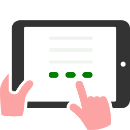 Icon of finger tapping tablet